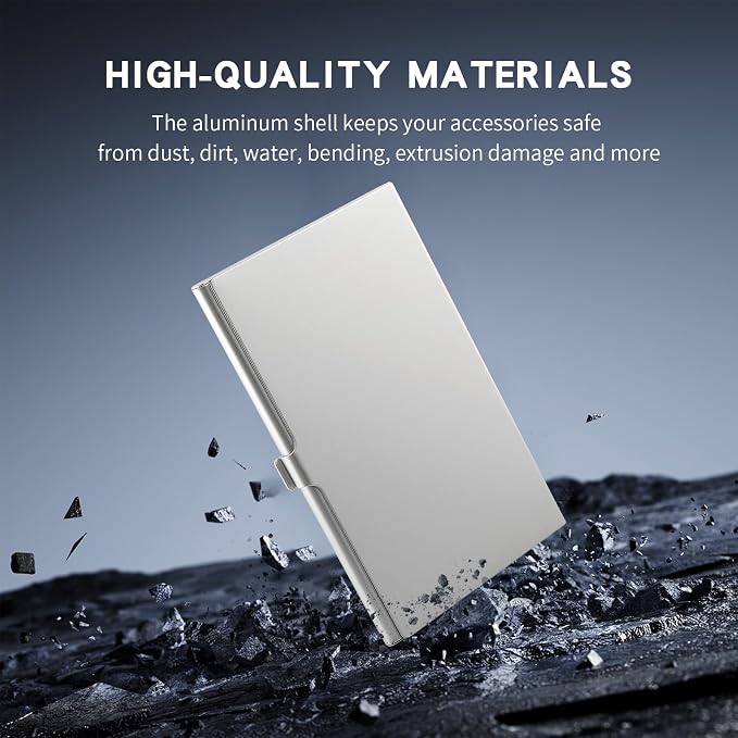 Aluminum SD Card Case, 9Slots Ultrathin SD Card Holder, Memory Card Storage - Image 5
