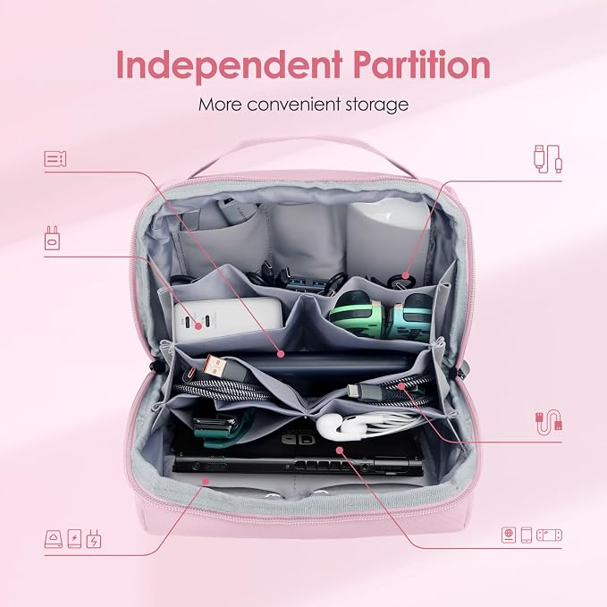 LENTION Electronics Organizer Bag Cable Tech Pouch - Image 5
