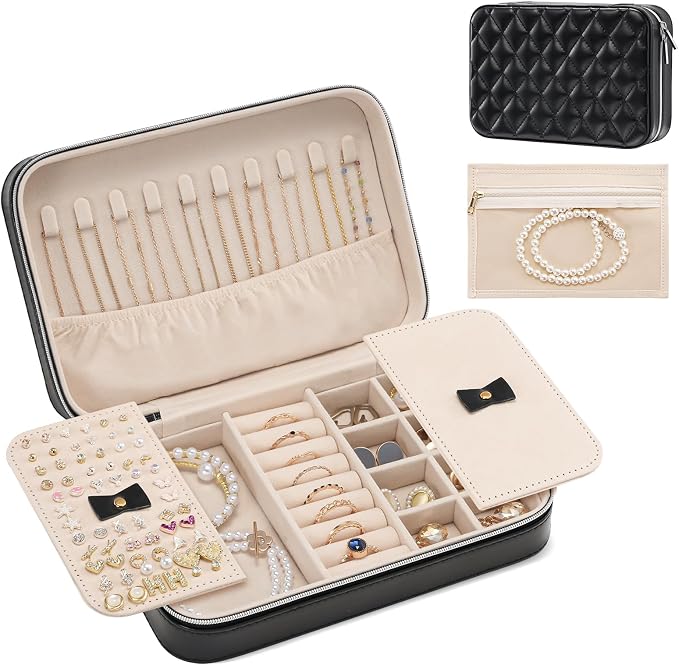 Lolalet Travel Jewelry Case for Women, Travel Jewelry Organizer Box by Lolalet