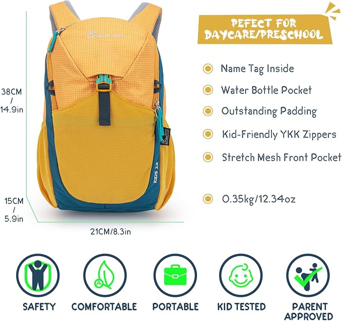 MOUNTAINTOP Kids Backpack 12L Toddler Hiking Backpack, Kindergarten Preschool - Image 2
