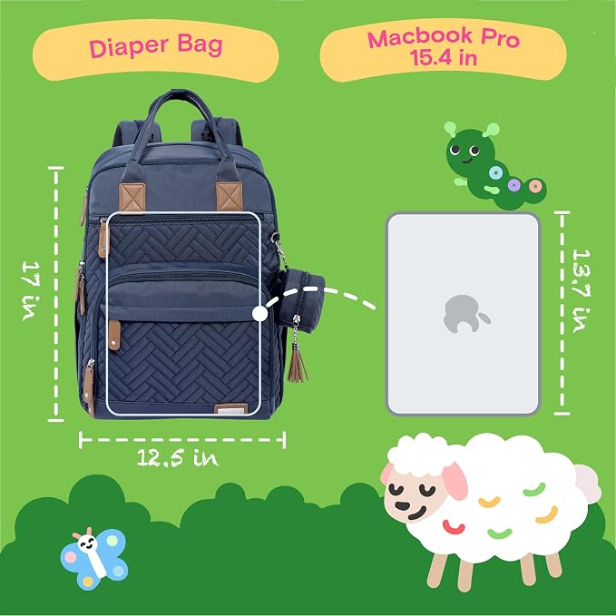 iniuniu Diaper Bag Backpack, 4 in 1 kit Large Unisex Baby Bags - Image 6