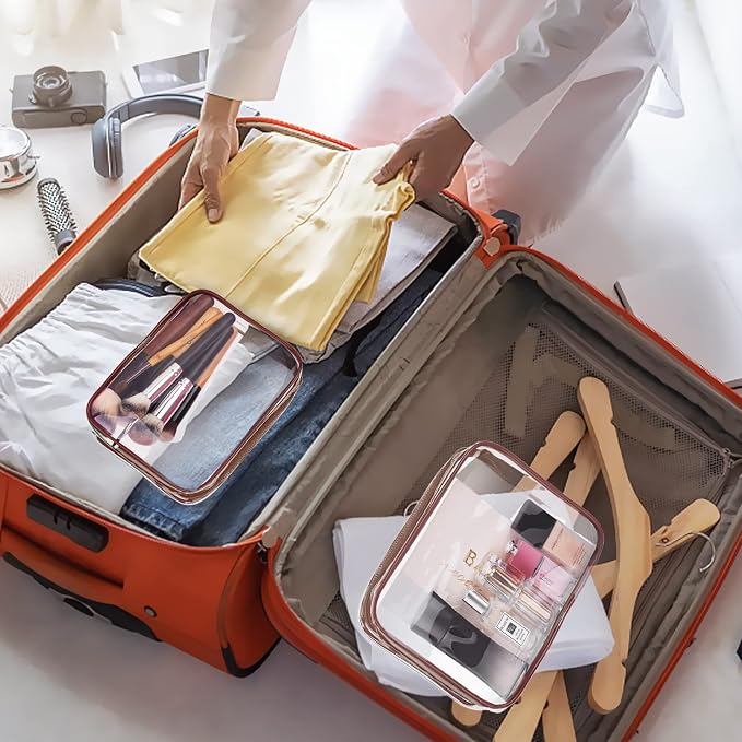 6Pcs Crystal Clear PVC Travel Toiletry Bag Kit - Image 4