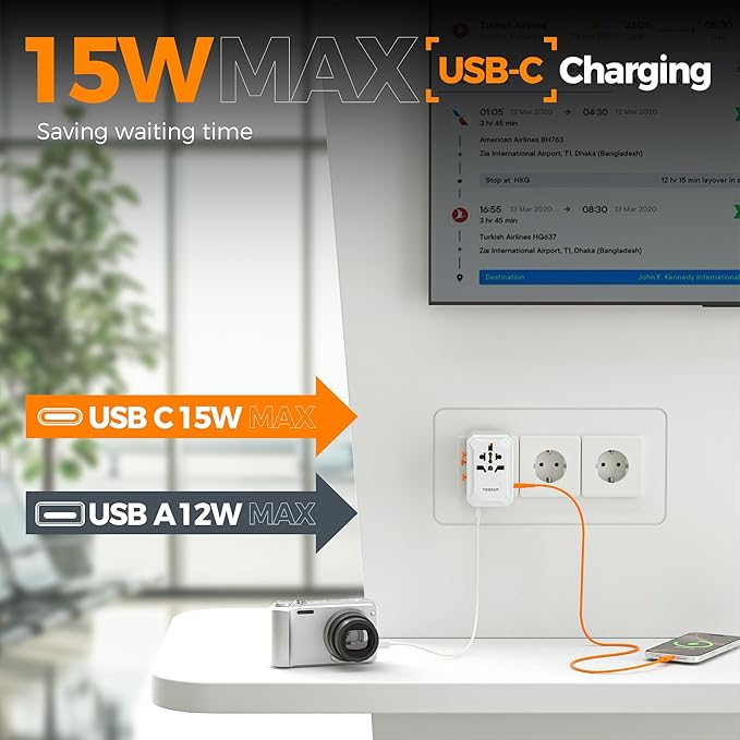 TESSAN Universal Travel Adapter, International Power Adapter - Image 3