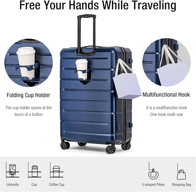 KYME Luggage Sets 3 Piece Hardshell 22in/26in/30in Suitcases - Image 2