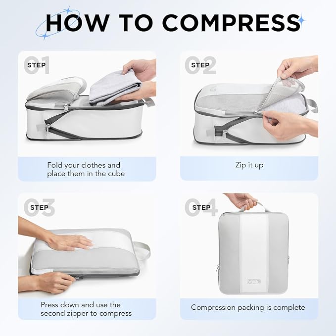 8 Set Compression Packing Cubes - Image 3