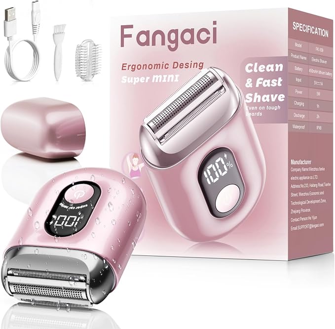 Cordless Electric Shaver for Women: Mini Electric Razors by Fangaci