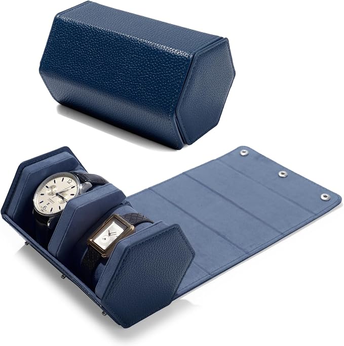 Oirlv Luxury Hexagonal Leather Watch Travel Case Watch Organizer Case by Oirlv