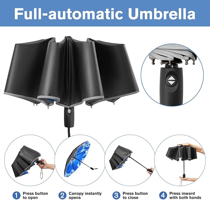 G4Free 42 Inch Eco Windproof Folding Umbrella - Image 6