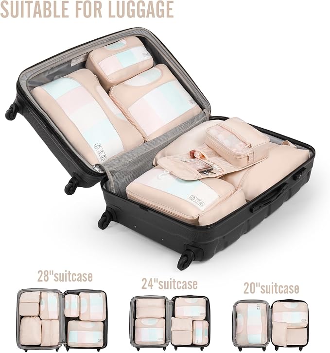 Veken 8 Set Packing Cubes for Travel, Beach Vacation Essentials Accessories for - Image 6