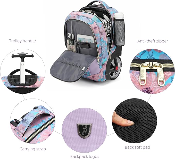 Rolling Backpack, Waterproof Backpack - Image 5