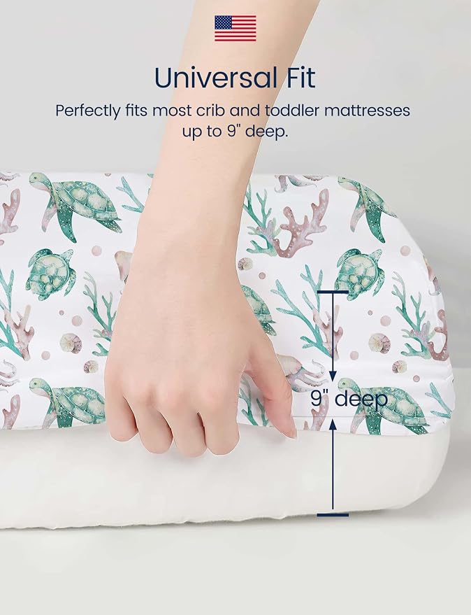 TotAha Crib Sheets for Boys Girls, Premium Soft Crib Mattress Fitted Sheet - Image 5