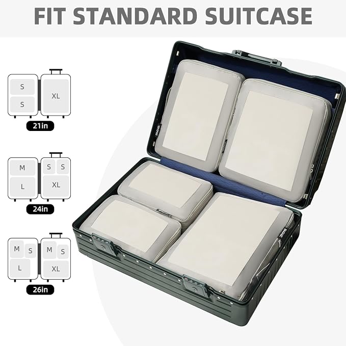 BAGAIL 4 Set/6 Set/8 Set Compression Packing Cubes Travel Accessories - Image 7