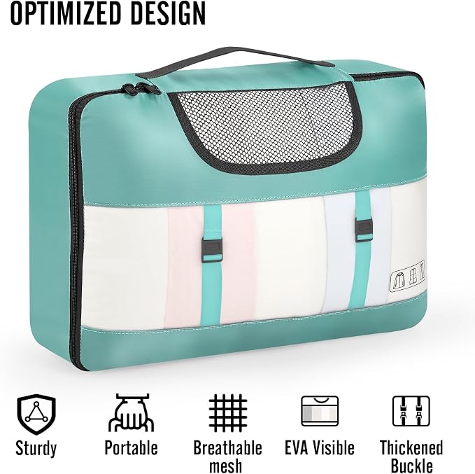 Veken 8 Set Packing Cubes for Travel Essentials, Suitcase Organizer Bags in 4 - Image 4