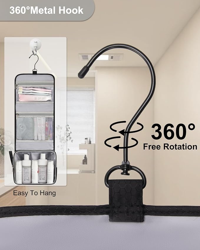 Small Hanging Toiletry Bag for Men and Women, Portable Hanging Organizer for - Image 4