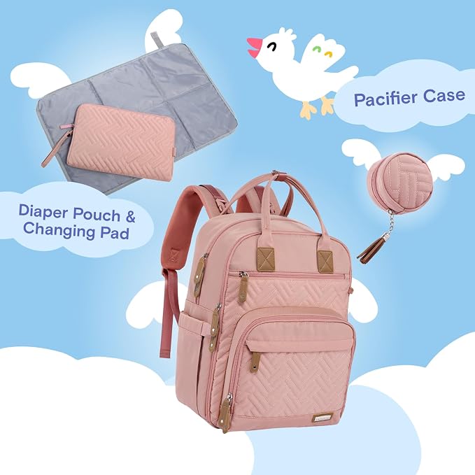 iniuniu Diaper Bag Backpack, 4 in 1 kit Large Unisex Baby Bags - Image 2