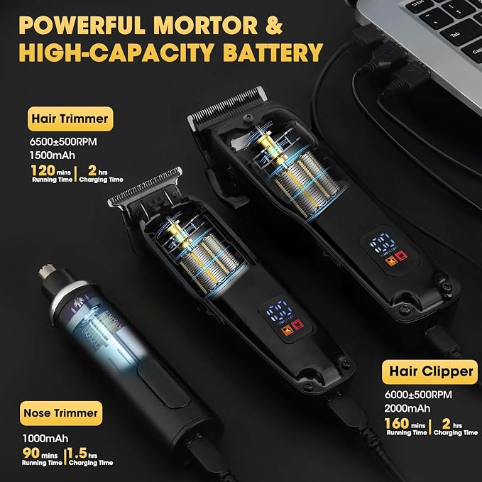 4 in 1 Hair Clippers for Men, Professional T-Blade Trimmer, Electric Foil Shaver - Image 6