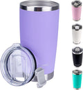 Purple Soft Touch Cup With Lid, 20 Oz Insulated Double Wall Tumbler | Metal by Patent-pendingstraw1secondoff1secondon3-secondclean