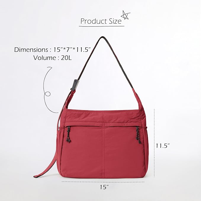 ODODOS 20L Crossbody Tote Bag Large Capacity Lightweight Hobo Shoulder Sling - Image 6