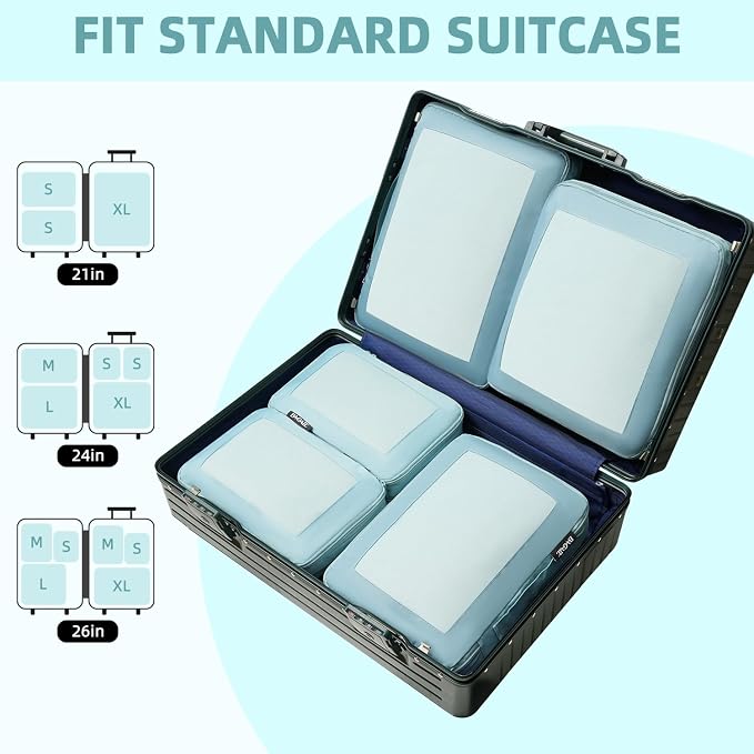 BAGAIL 4 Set/6 Set/8 Set Compression Packing Cubes Travel Accessories - Image 7