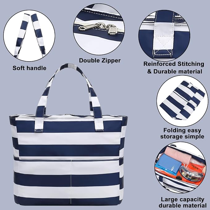Beach Pool Bags Tote for Women Ladies Large Gym Tote Carry On Bag - Image 5
