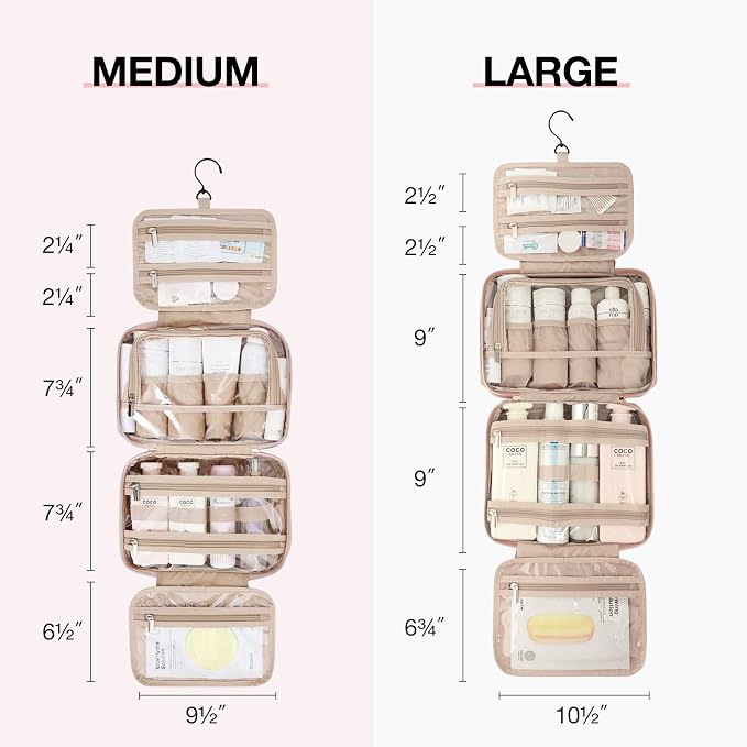 BAGSMART Toiletry Bag Hanging Travel Makeup Organizer - Image 3