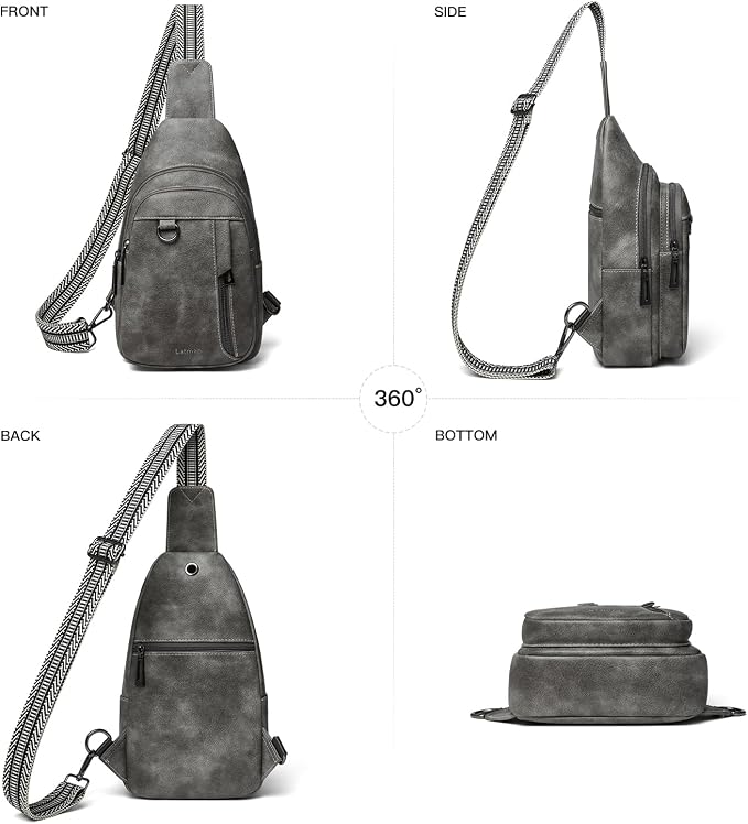 7L Sling Bag for Women Men Leather Small Sling Backpack Daypack Anti Theft - Image 6