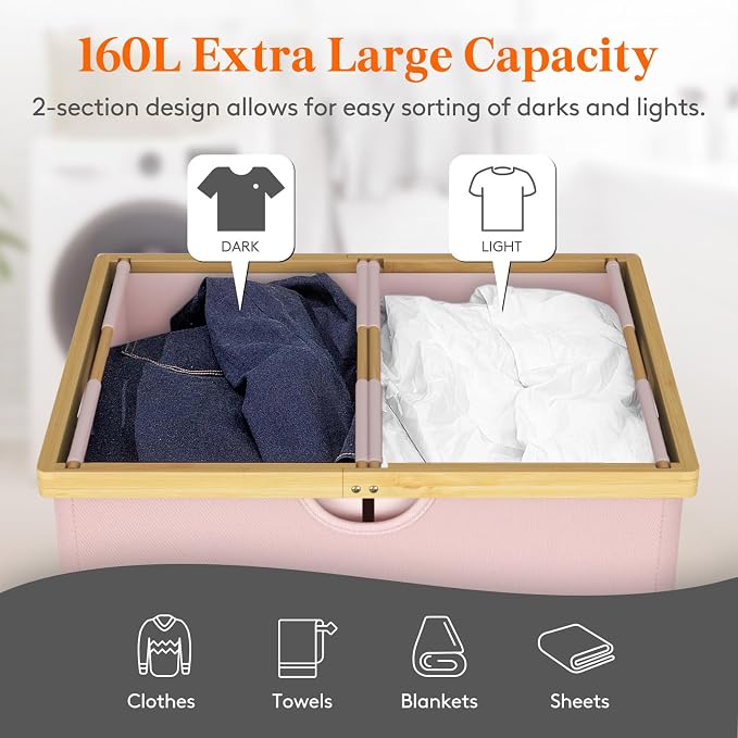 Lifewit 160L Double Laundry Hamper - Image 2