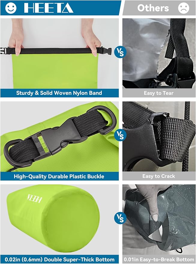 HEETA Waterproof Dry Bag for Women Men 5L/10L/20L/30L/40L Roll Top Lightweight - Image 6