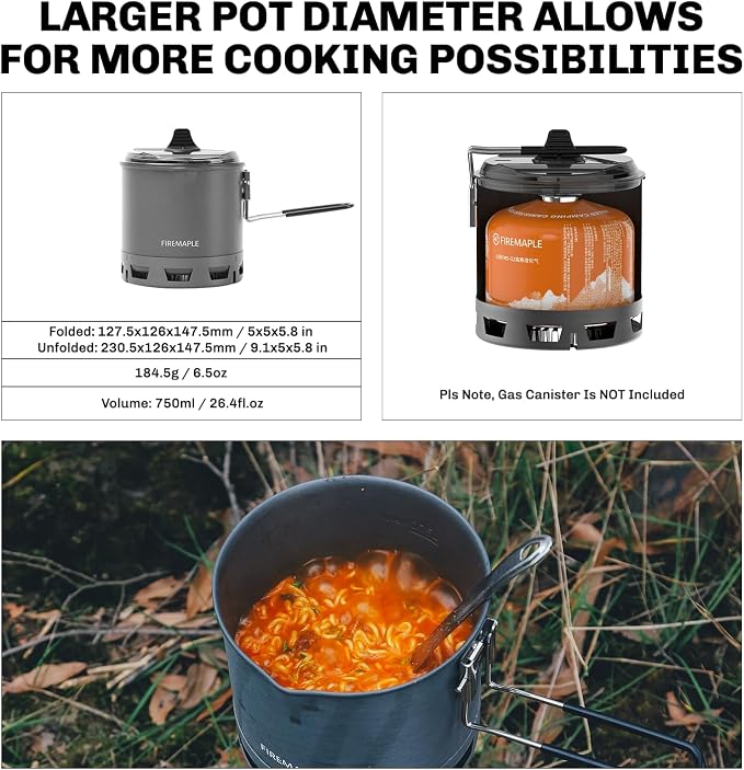 Fire-Maple Petrel Ultralight Pot- High Efficiency Aluminum Camping and - Image 2