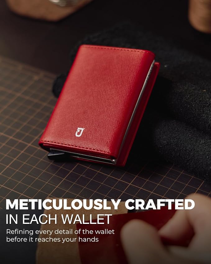 Jenoss Smart Wallet For Men & Women: Full Grain Leather, Handcrafted, Slide - Image 4