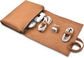 Leather Tech Pouch for Cables Chargers Phone | Tech Bag | Zipper Travel by NUTUCH