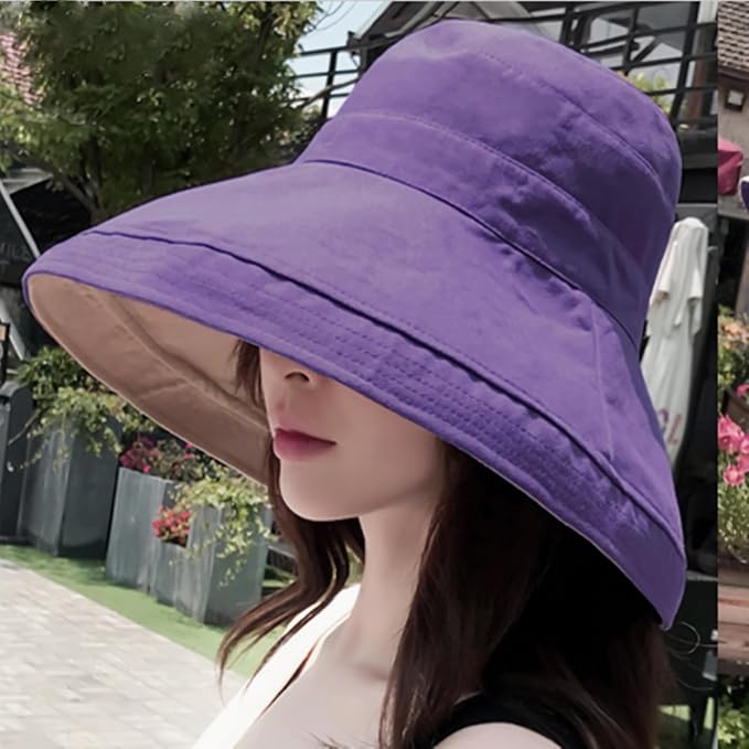 Women Wide Brim Sun Hats Metal Wired Edge Summer UV Protection Beach Fishing Hat - Image 5