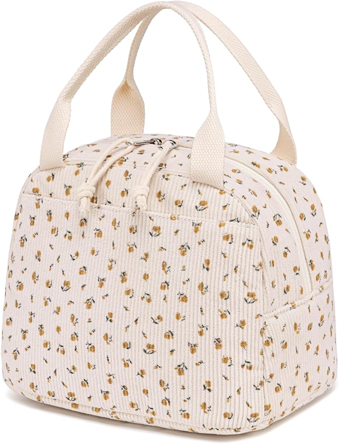 Bluboon Lunch Bag for Women Men Cute Corduroy Lunch Tote Bags Reusable by BLUBOON