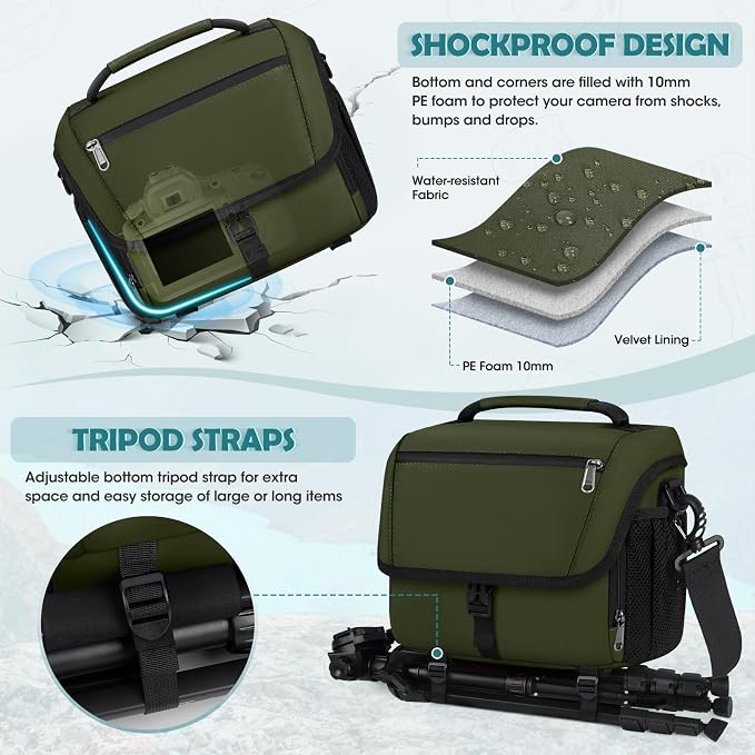 RAINSMORE Camera Bag, DSLR/SLR/Mirrorless Camera Case - Image 4