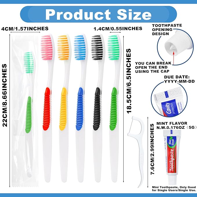 Disposable Toothbrushes with Toothpaste and Floss - Image 4