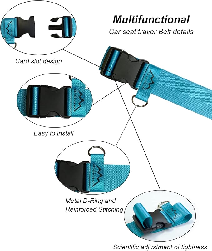 Car Seat Travel Belt to Suitcase, Car Seat Travel Strap to Convert Kid Car Seat - Image 5