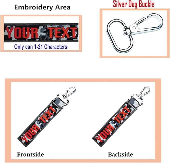 Custom Luggage Tags, Custom Personalized Luggage tag Name, Embroidery Key Ring - Image 2