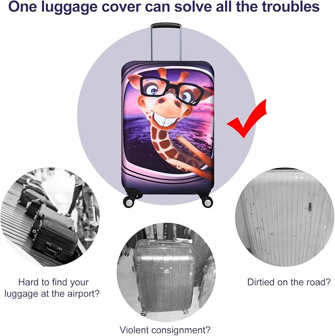 7-Mi 3D Print Design Travel Suitcase Protector Trolley Case Cover 19"-30" Sleeve - Image 4