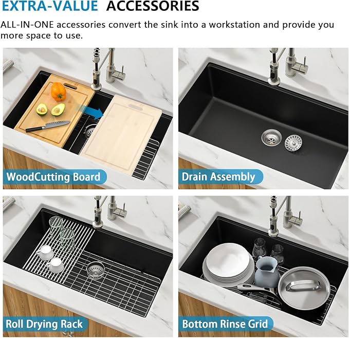 30 Granite Composite Kitchen Sink - Image 6