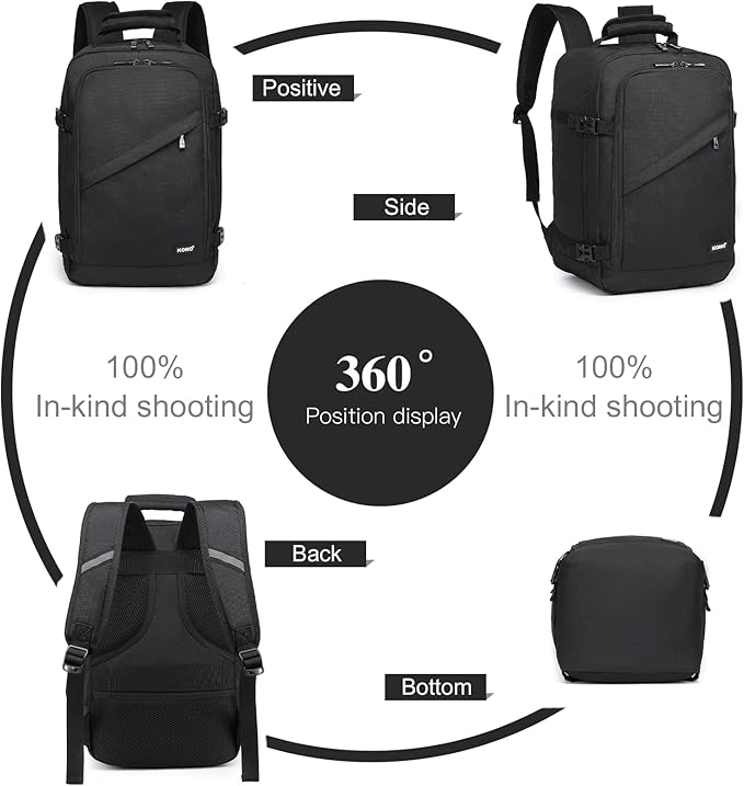 Kono Carry on Backpack, Waterproof Lightweight Daypack - Image 6