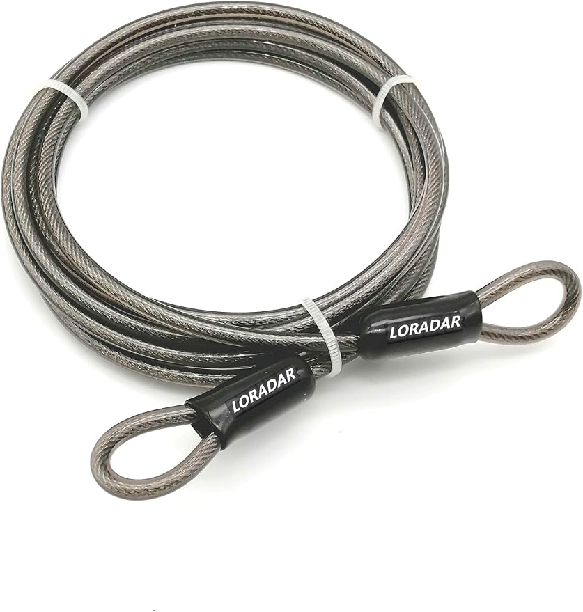 4mm Thick（5/32"） 7FT, 30FT Braided Steel Coated Thin Security Cable Anti-Lost by LORADAR