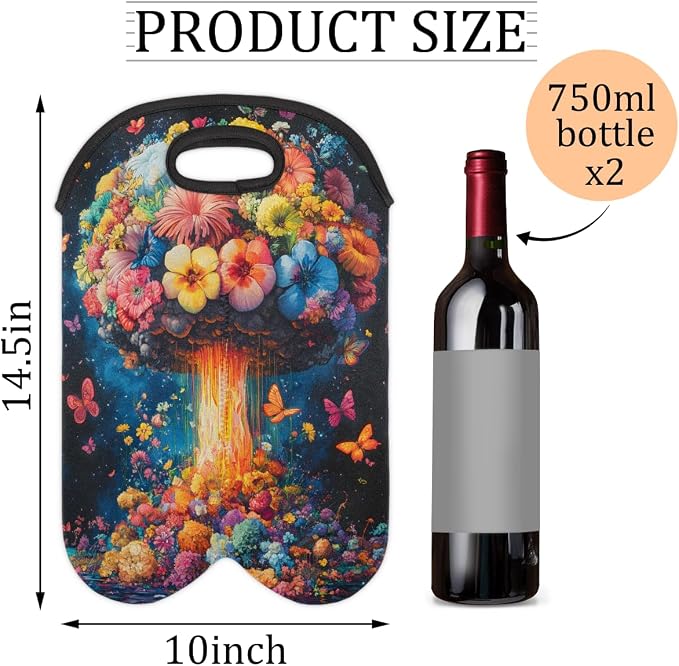 Neoprene Wine Tote, Bottle Carrier Gag Insulating Neoprene Thicker, Insulated - Image 2