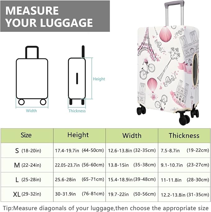 Travel Luggage Cover Suitcase Protector Fits 18-32 Inch Wheel Covers - Image 6