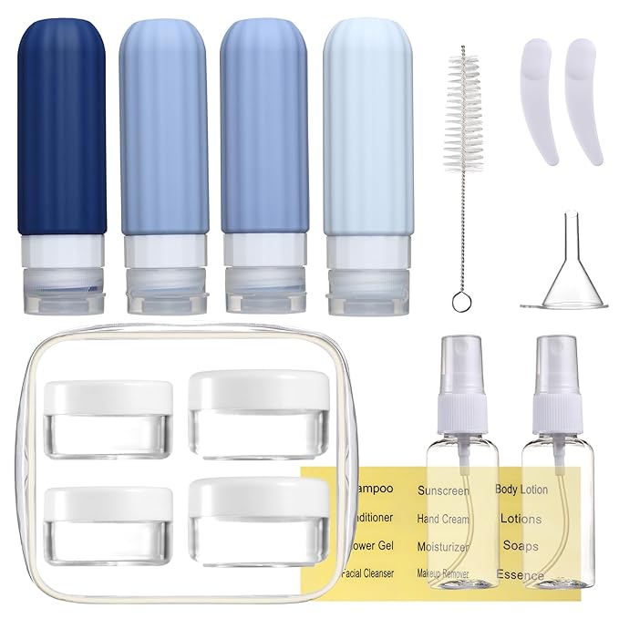 16 Pack Travel Bottles Set for Toiletries, Leakproof Travel Containers for by Mrsdry