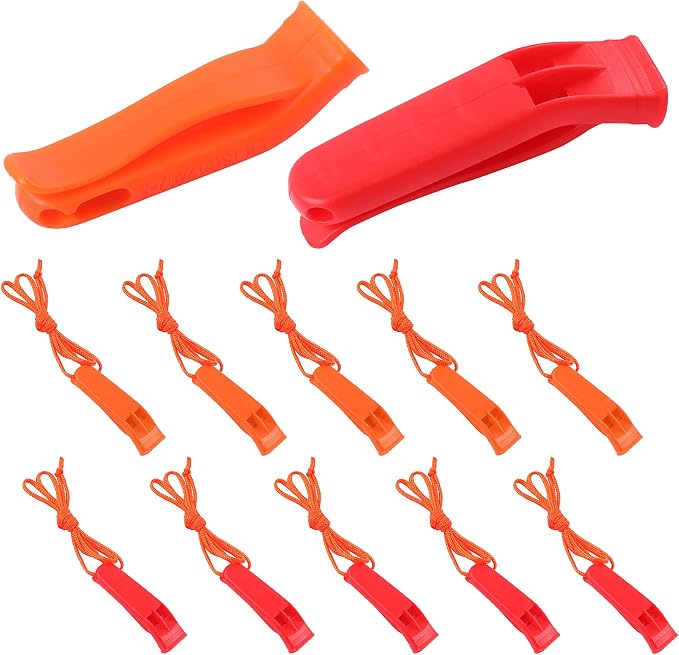 AUGSUN 10 Pcs Safety Whistle Marine Whistle Plastic Whistles by AUGSUN