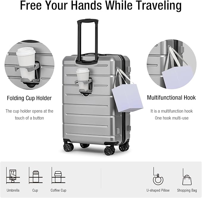 KYME Luggage Sets 2 Piece Hardshell 22"/26" Suitcase - Image 2