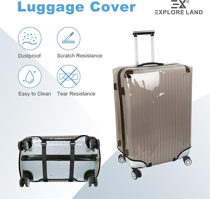 Explore Land Clear Luggage Cover Tough Protector Fits - Image 5