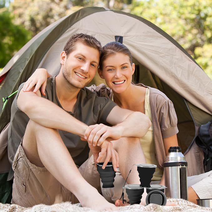 12 Pcs Silicone Collapsible Cup 7.04 oz Folding Camping Travel Collapsible - Image 6