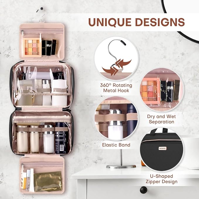 8L Travel Toiletry Bag with Jewelry Organizer - Image 5