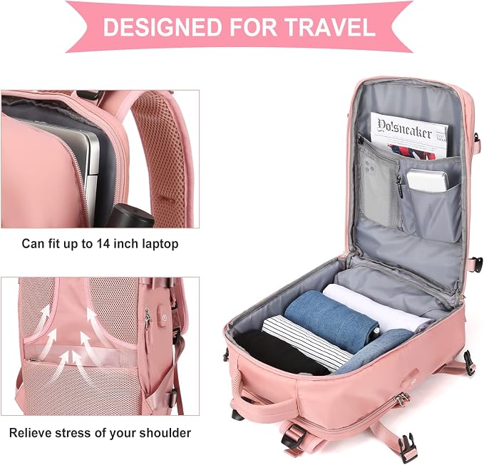 coowoz Large Travel Backpack For Women Men, Carry On Backpack, Hiking Backpack - Image 4